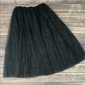 Cat & Jack Black & Gold Sparkle 3 Layer Skirt